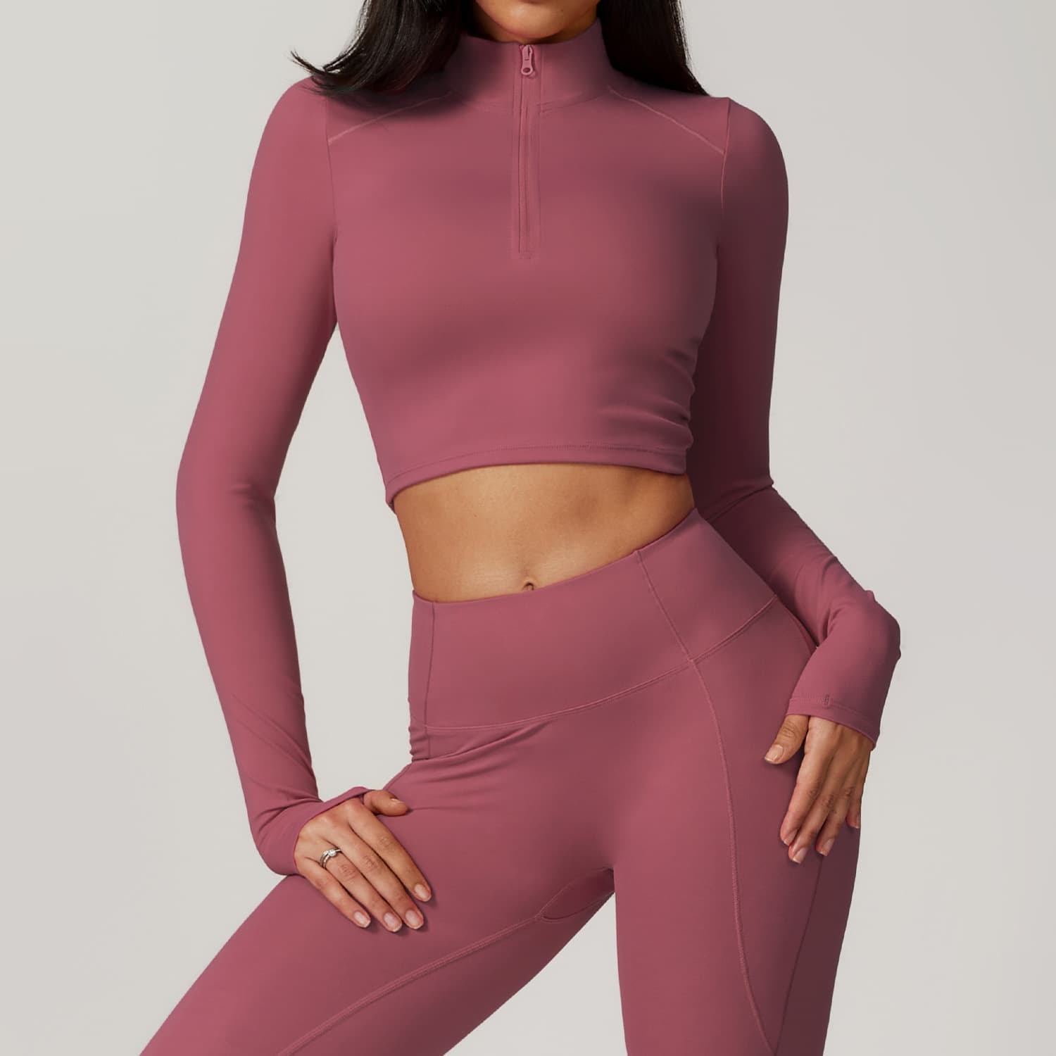 Combinaison Yoga Zip Manches Longues 1