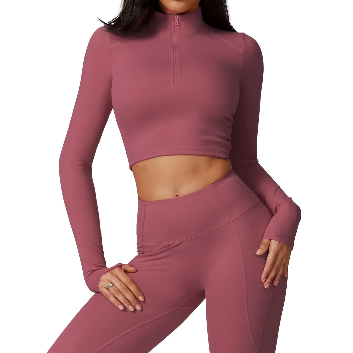 Combinaison Yoga Zip Manches Longues 2
