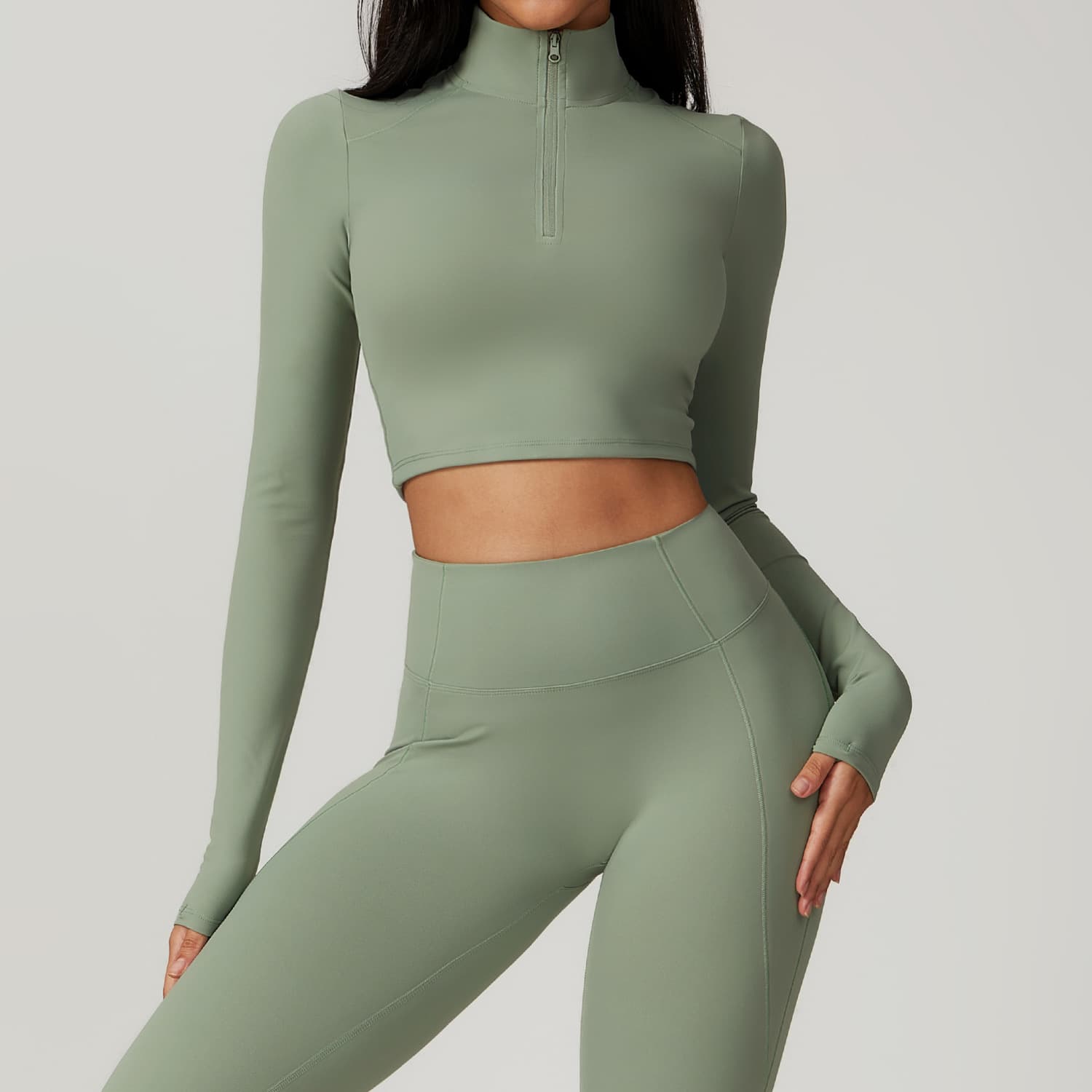 Combinaison Yoga Zip Manches Longues 4